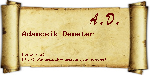 Adamcsik Demeter névjegykártya